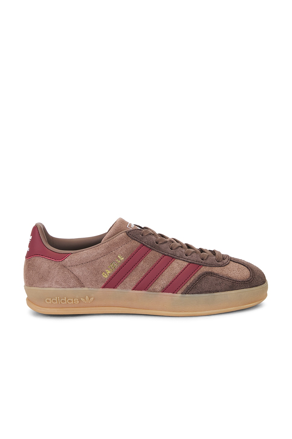 Image 1 of adidas Originals Gazelle Indoor Sneaker in Earstr, Shared, & Dark Brown