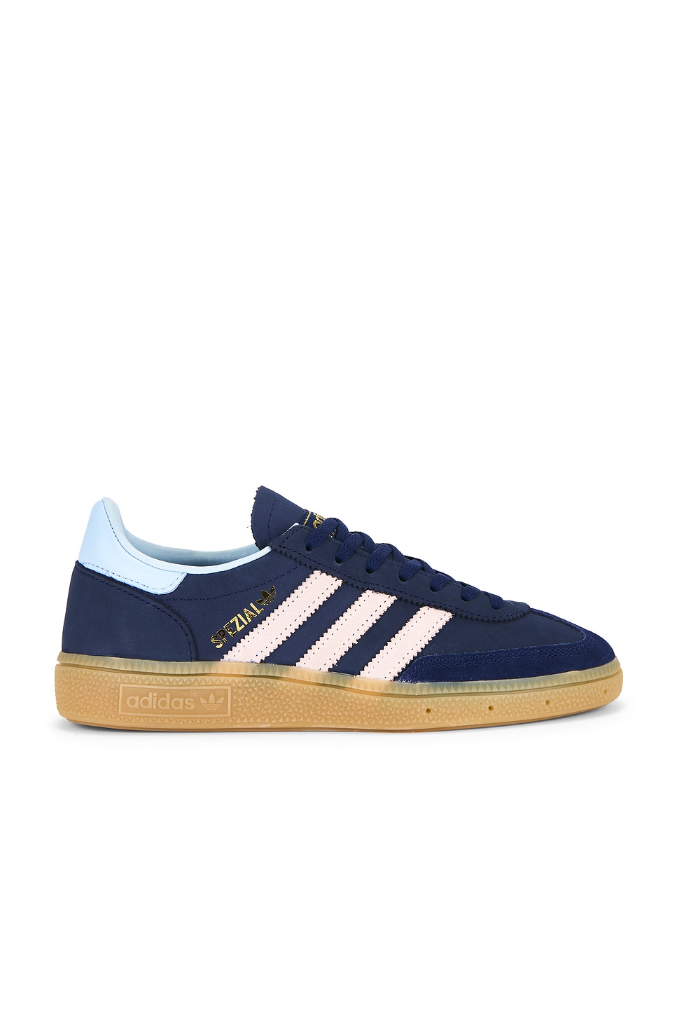 Image 1 of adidas Originals Handball Spezial Sneaker in Dark Blue, Wonder Quartz, & Clear Sky