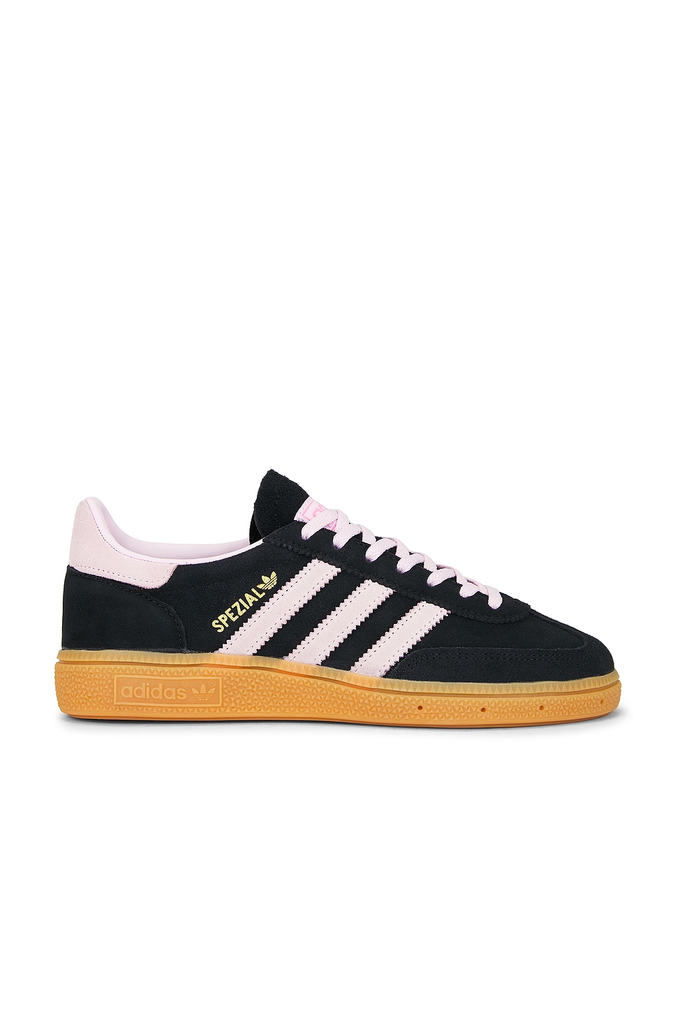 Image 1 of adidas Originals Handball Spezial Sneaker in Core Black & Clear Pink