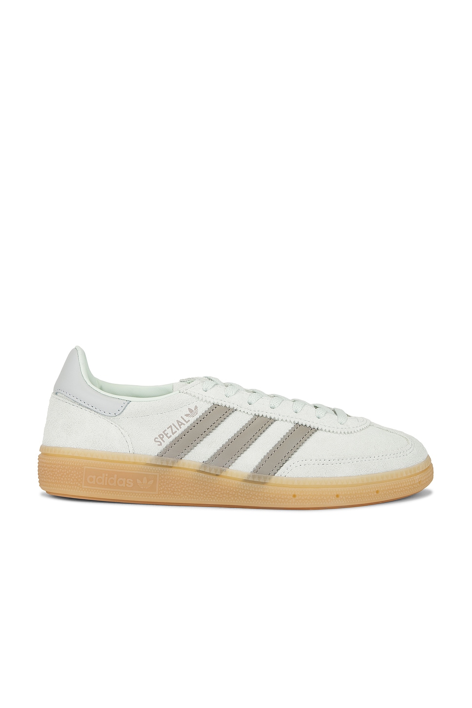 Image 1 of adidas Originals Handball Spezial Sneaker in Linen Green, Silver Pebble, & Wonder Silver