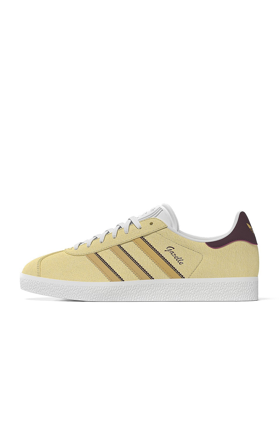 Image 1 of adidas Originals Gazelle in Almost Yellow, Oat, And Maroon