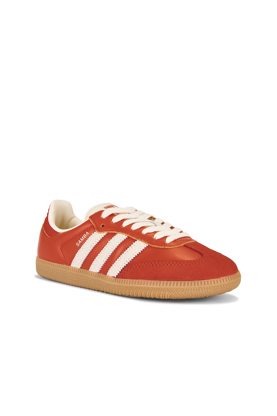 Adidas Originals Womens Adidas Samba Og Leather Low-top Trainers In Collegiate Orange & Cream White