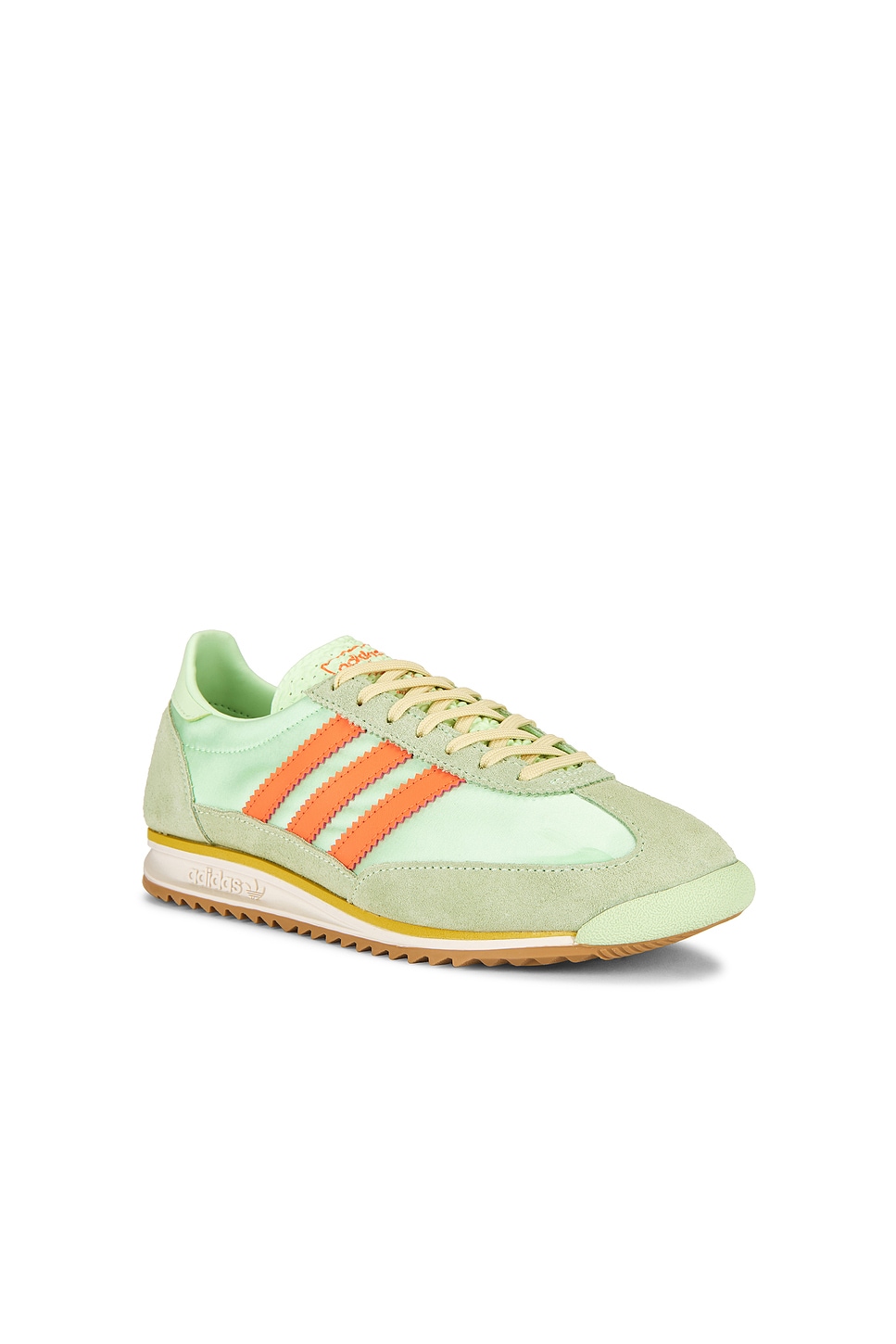 Adidas Originals Sl 72 Og Three-stripe Trainers In Semi Green Spark Solar Orange & Off Wh