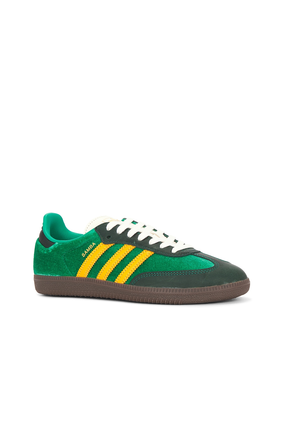 Adidas Originals Samba Og Sneakers In Green Velvet In Green & Yellow