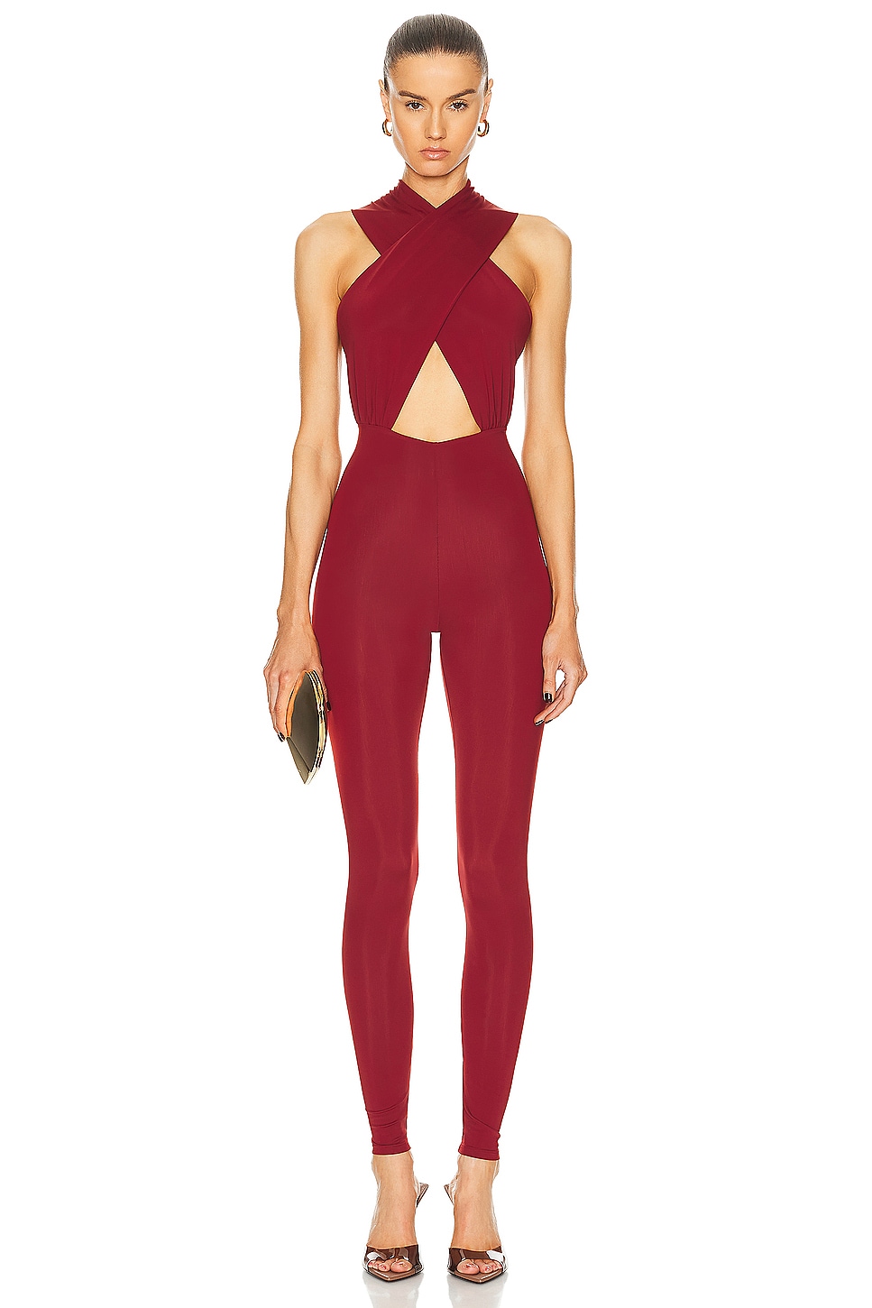 Image 1 of The Andamane Hola Halterneck Jumpsuit in Rust