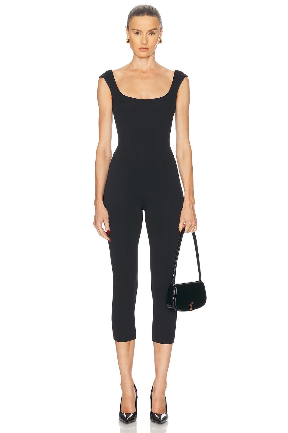 Image 1 of The Andamane Valerie Capri Jumpsuit in Black