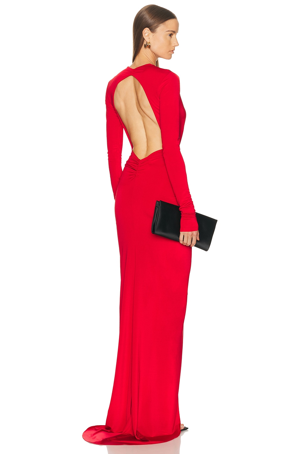 Image 1 of The Andamane Zelda Deep V Neck Maxi Dress in Red