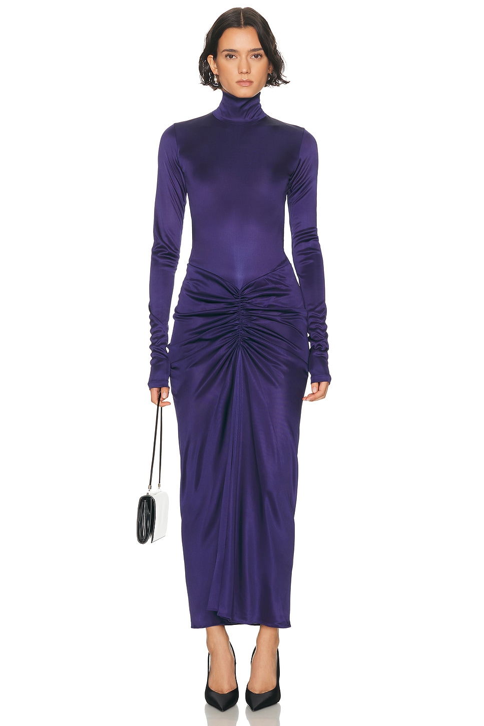 Image 1 of The Andamane Warwick Turtleneck Maxi Dress in Purple Ink