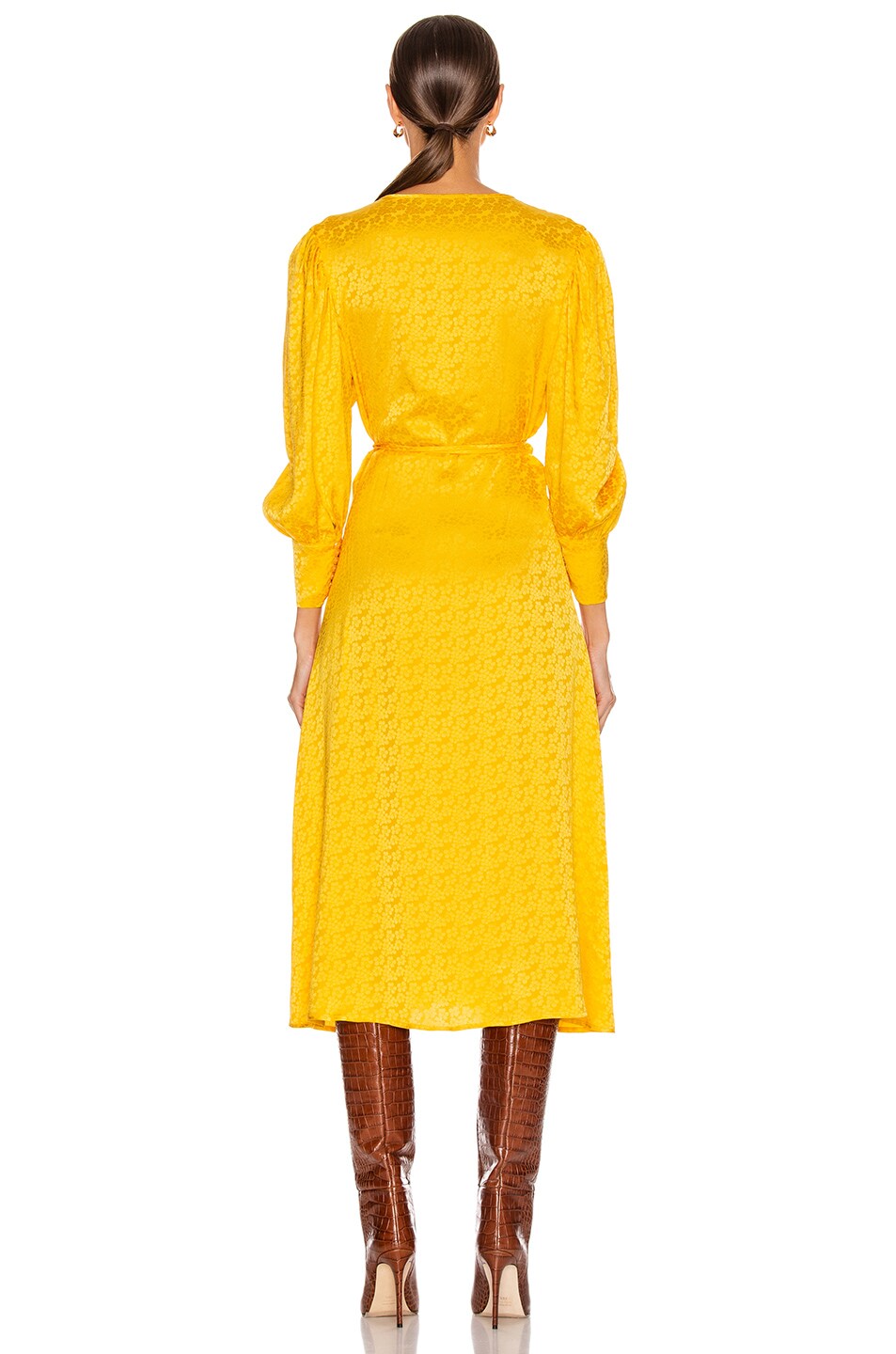 The Andamane Deva Midi Dress in Floral Yellow | FWRD