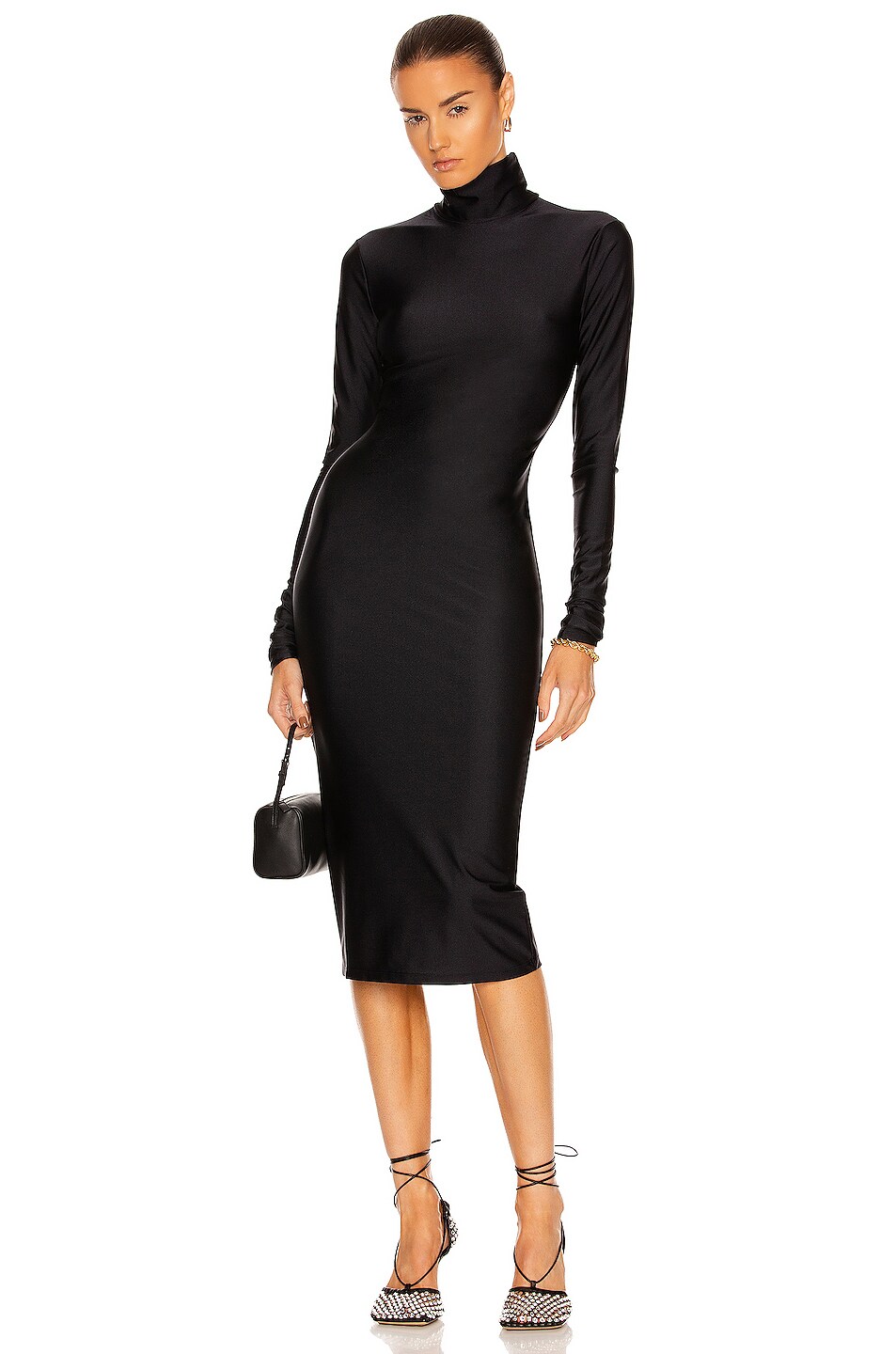 The Andamane Hilda Turtleneck Midi Dress in Black | FWRD