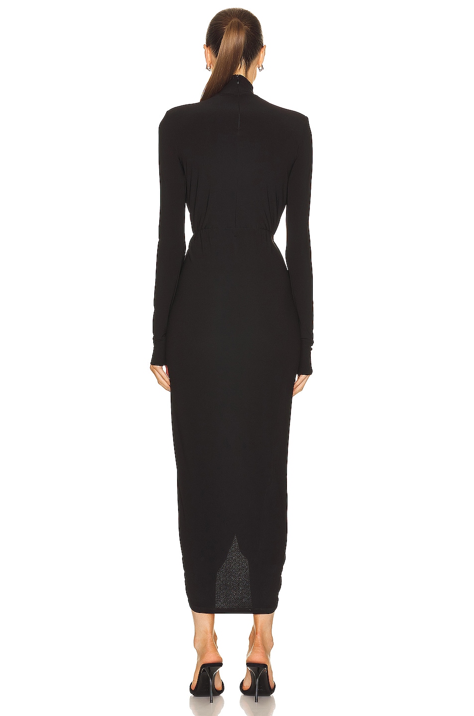 The Andamane Kim Turtleneck Cut Out Midi Dress in Black | FWRD