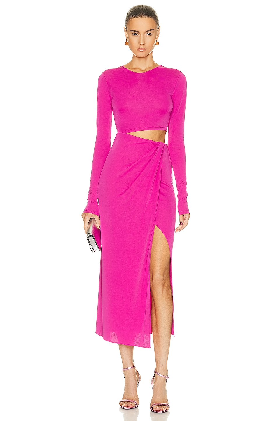 Image 1 of The Andamane Gia Cut Out Midi Dress in Ciclamino