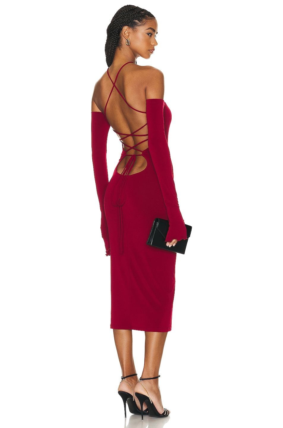 Image 1 of The Andamane Maddy Midi Dress in Ruby