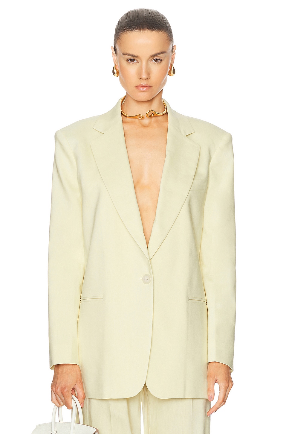 Image 1 of The Andamane Guia Oversized Blazer in Pale Yellow