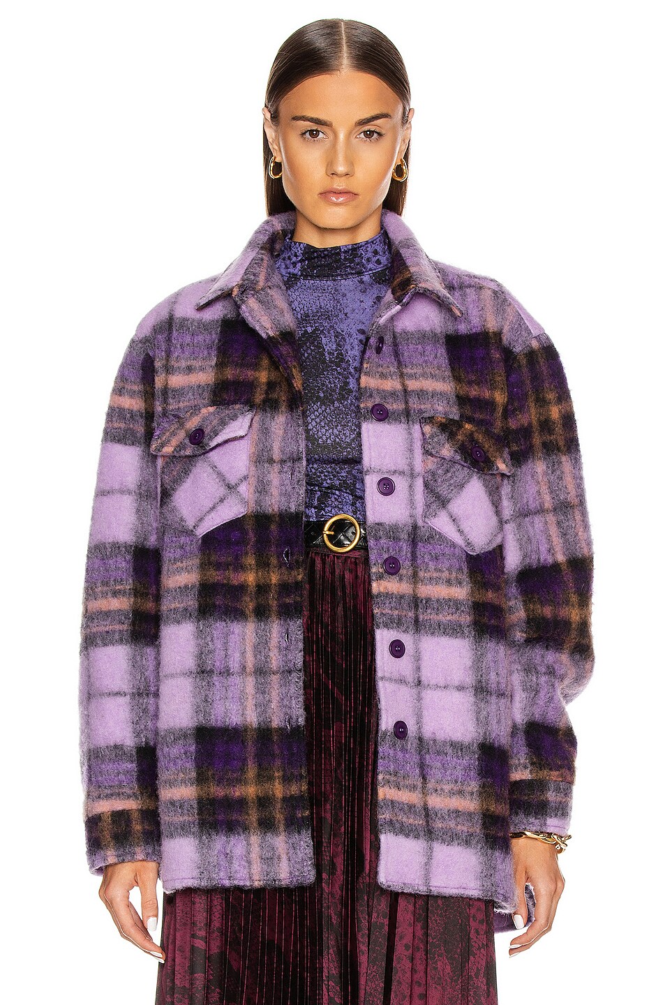 Image 1 of The Andamane Evita Jacket in Lilac Check