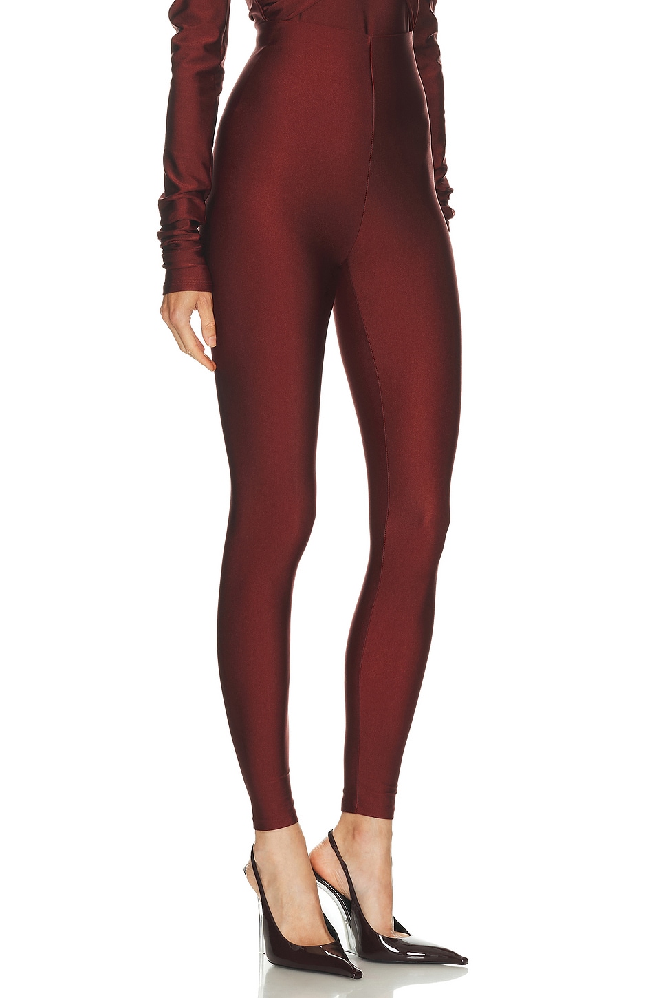 The Andamane Vicky Leggings In Bordeaux Polyamide In Burgundy