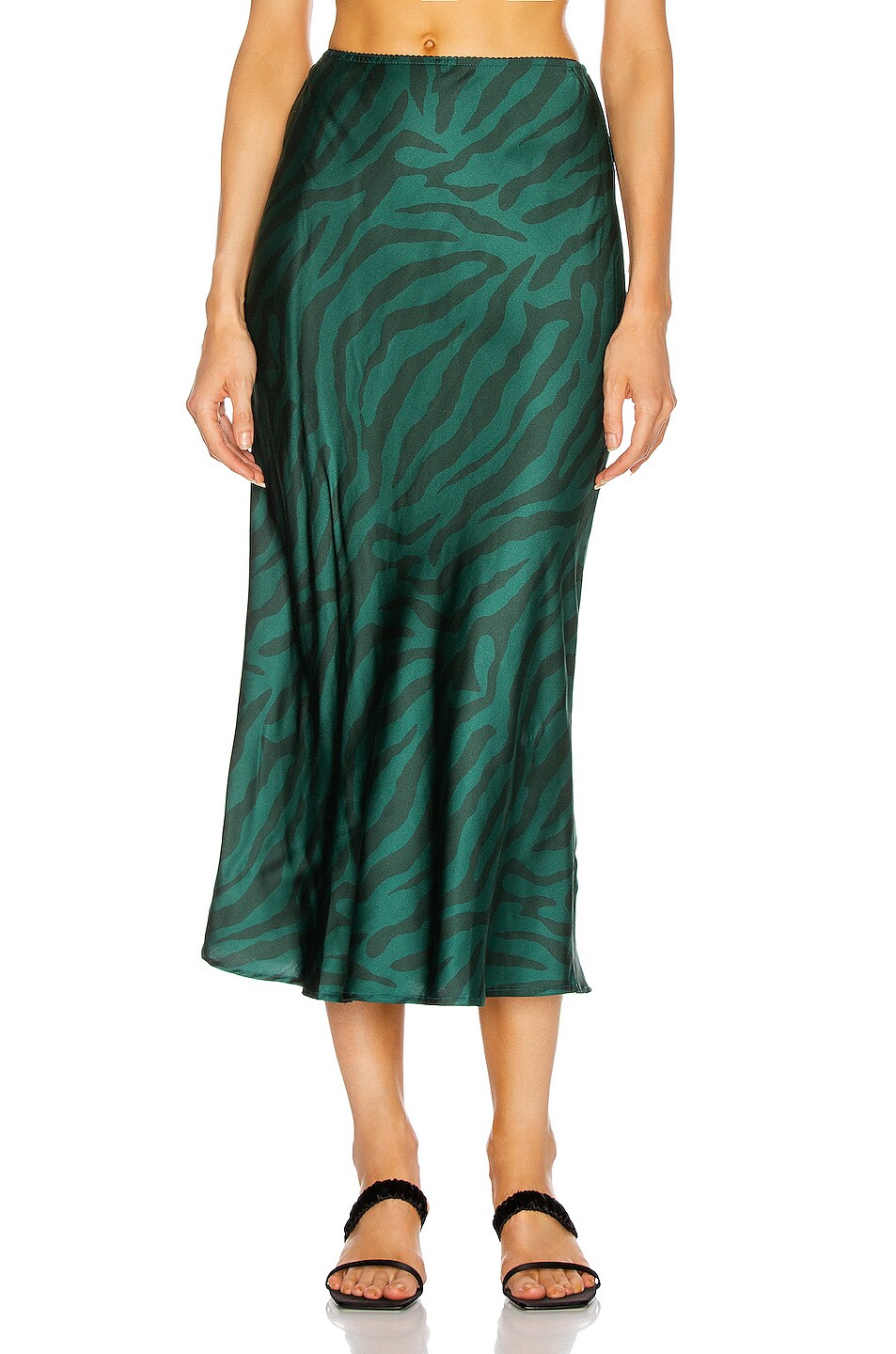 Image 1 of The Andamane Bella Midi Skirt in Green Zebra