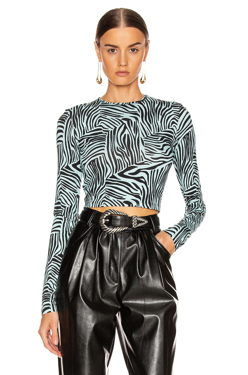 Image 1 of The Andamane Coco Crop Top in Zebra Light Blue