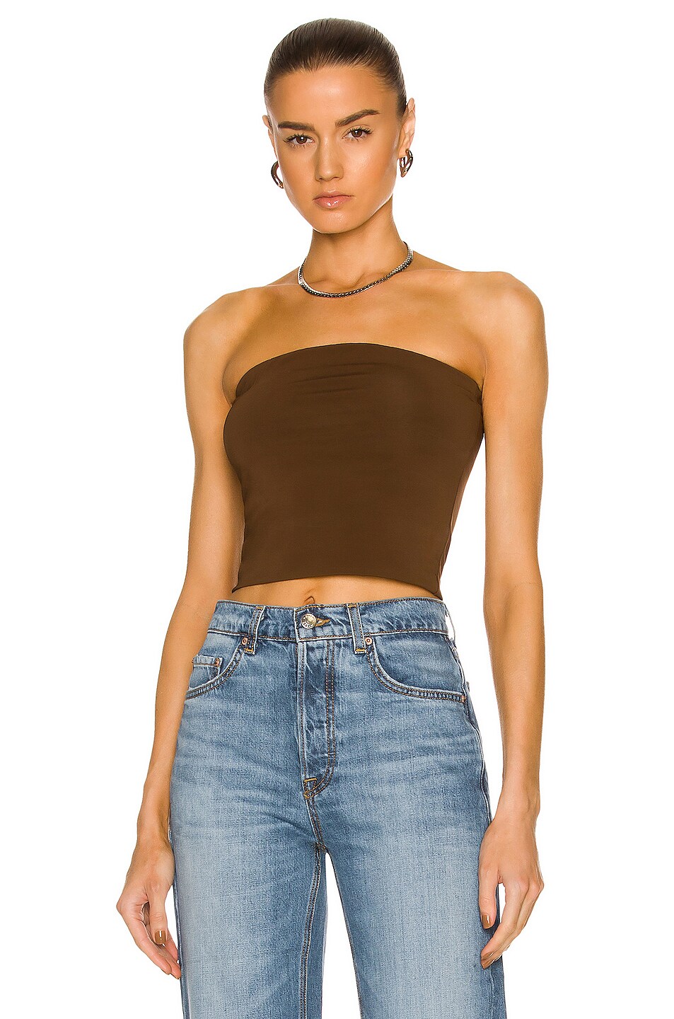 Image 1 of The Andamane Gwen Tube Top in Brown