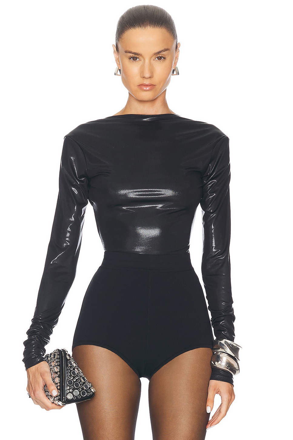 Image 1 of The Andamane Sabrina Bodysuit in Black