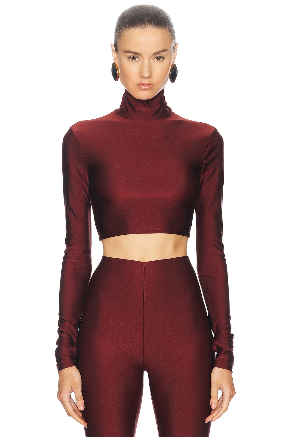 Image 1 of The Andamane Orchid Crop Top in Bordeaux