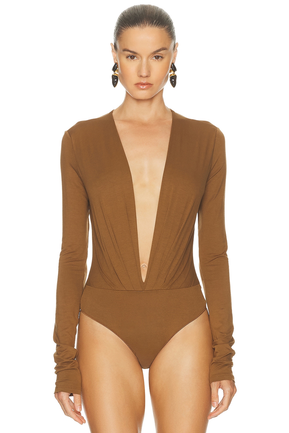 The Andamane Zelda Bodysuit In Brown