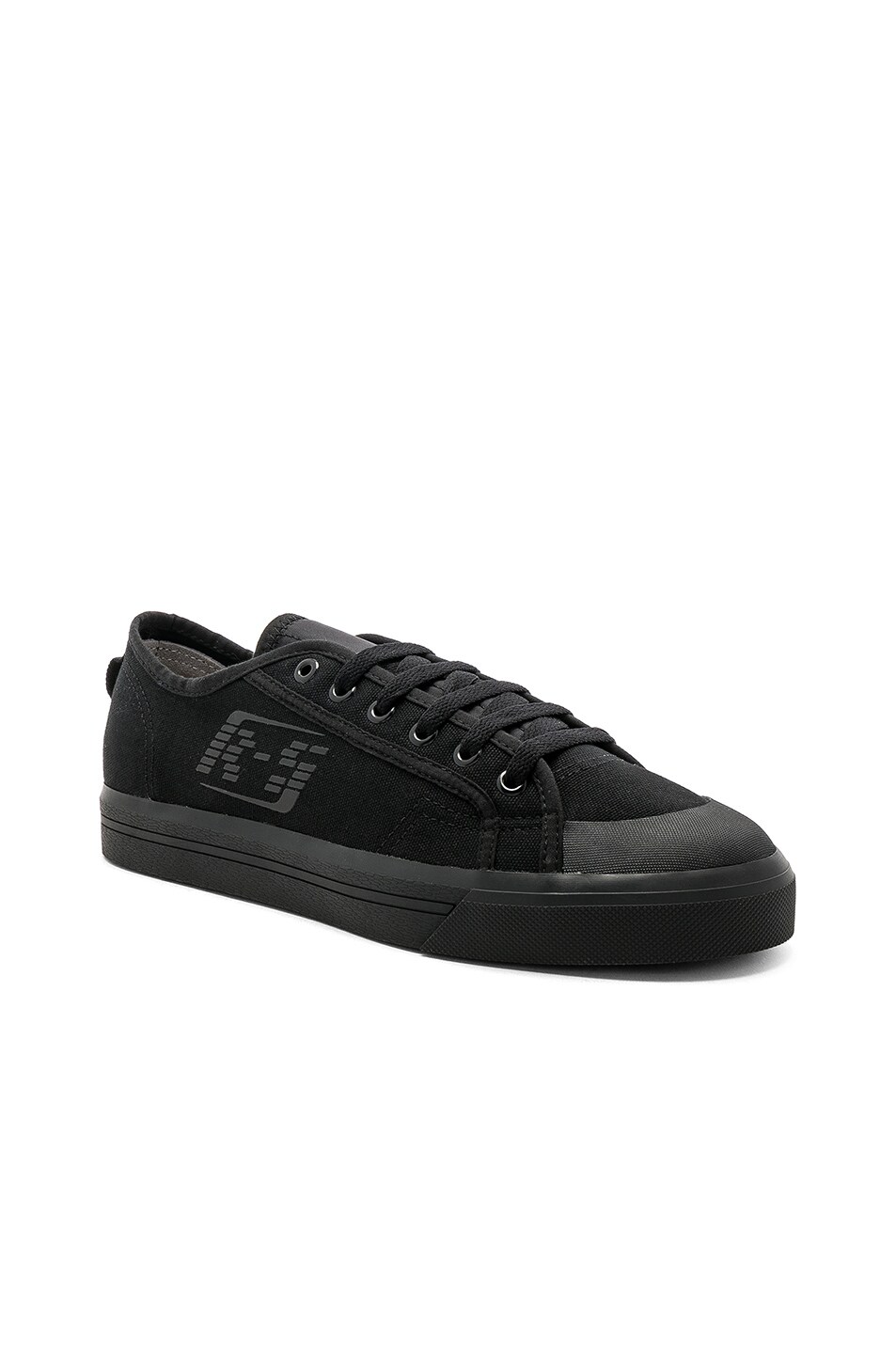 Image 1 of adidas by Raf Simons Asymmetrical Tongue Spirit Low in Core Black & Core Black & Yellow