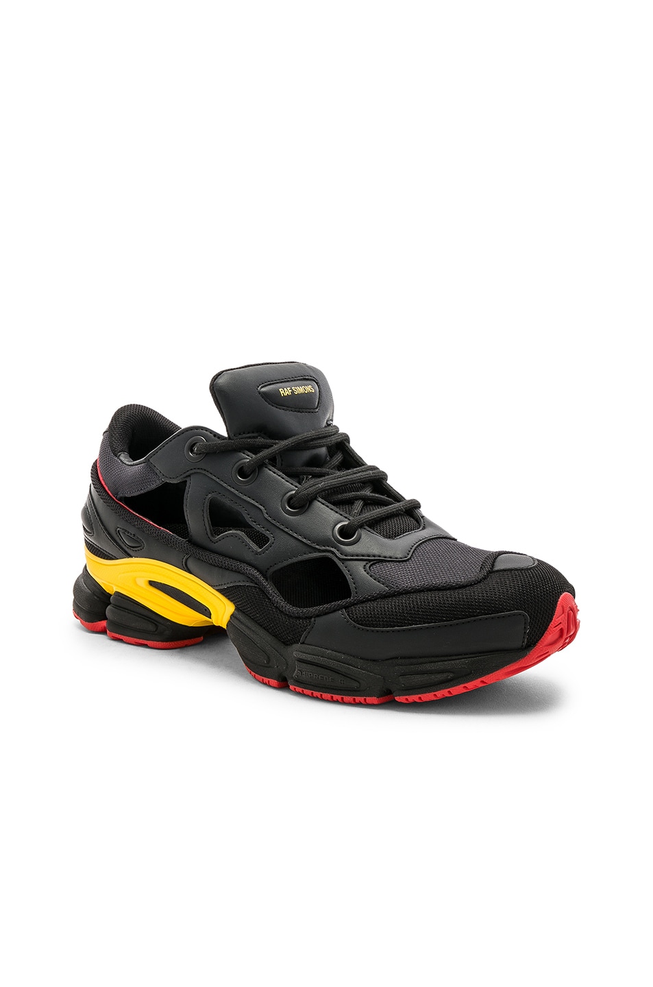 Image 1 of adidas by Raf Simons Belgium National Day Replicant Ozweego in Core Black & Core Black & Night Grey
