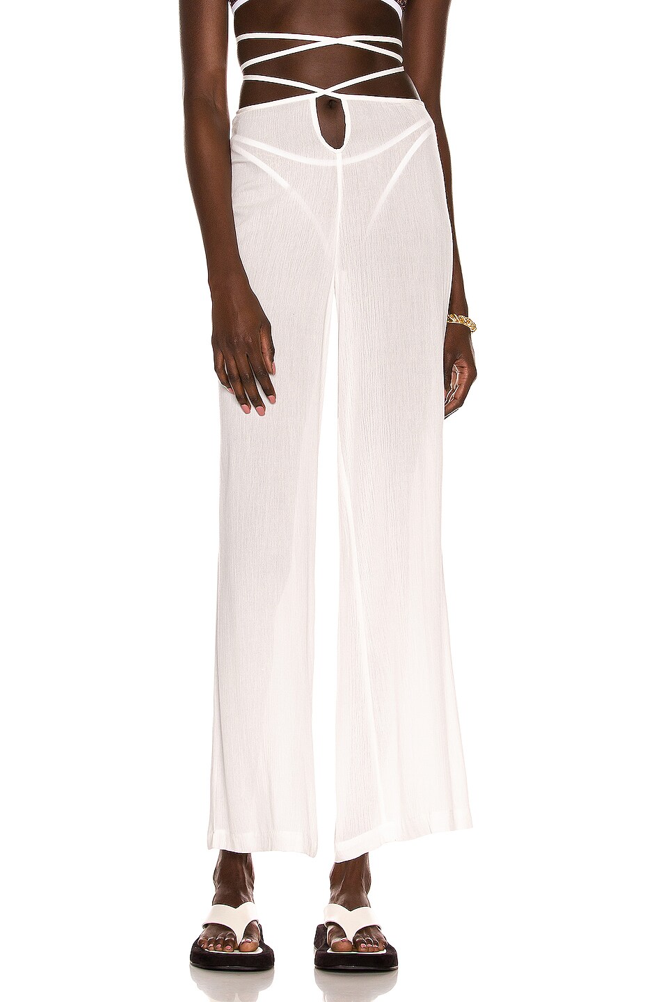 Image 1 of Adam Selman Sport Vacation Pant in White