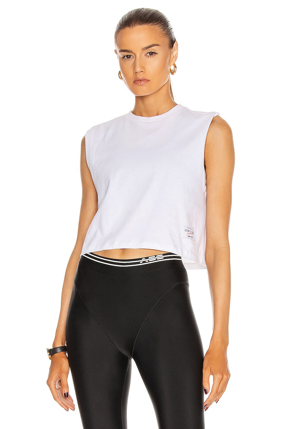 Image 1 of Adam Selman Sport Cropped Muscle Tee in White