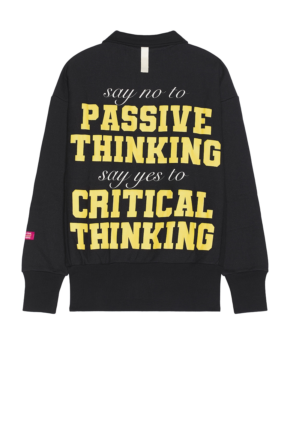 Critical Thinking Collared Crew in Black
