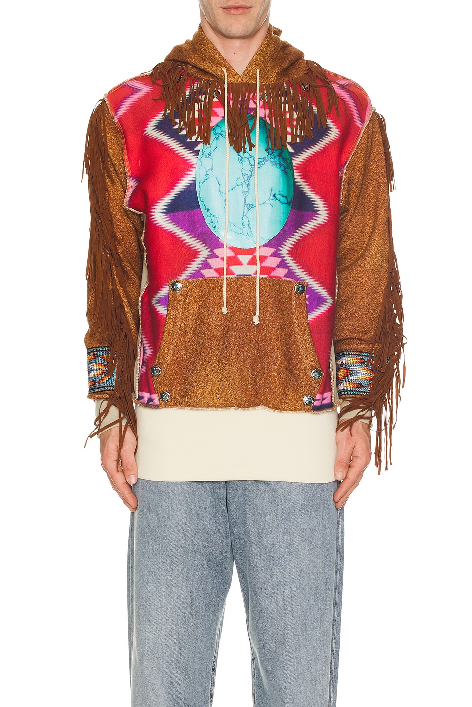 Image 1 of Advisory Board Crystals Birthstone Hooded Sweatshirt in Suede Print