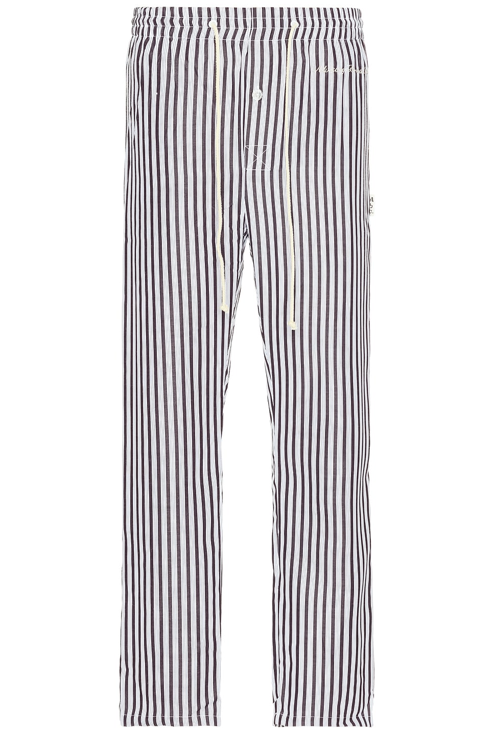 Shop Advisory Board Crystals Stripe Shirting Lounge Pants In Black