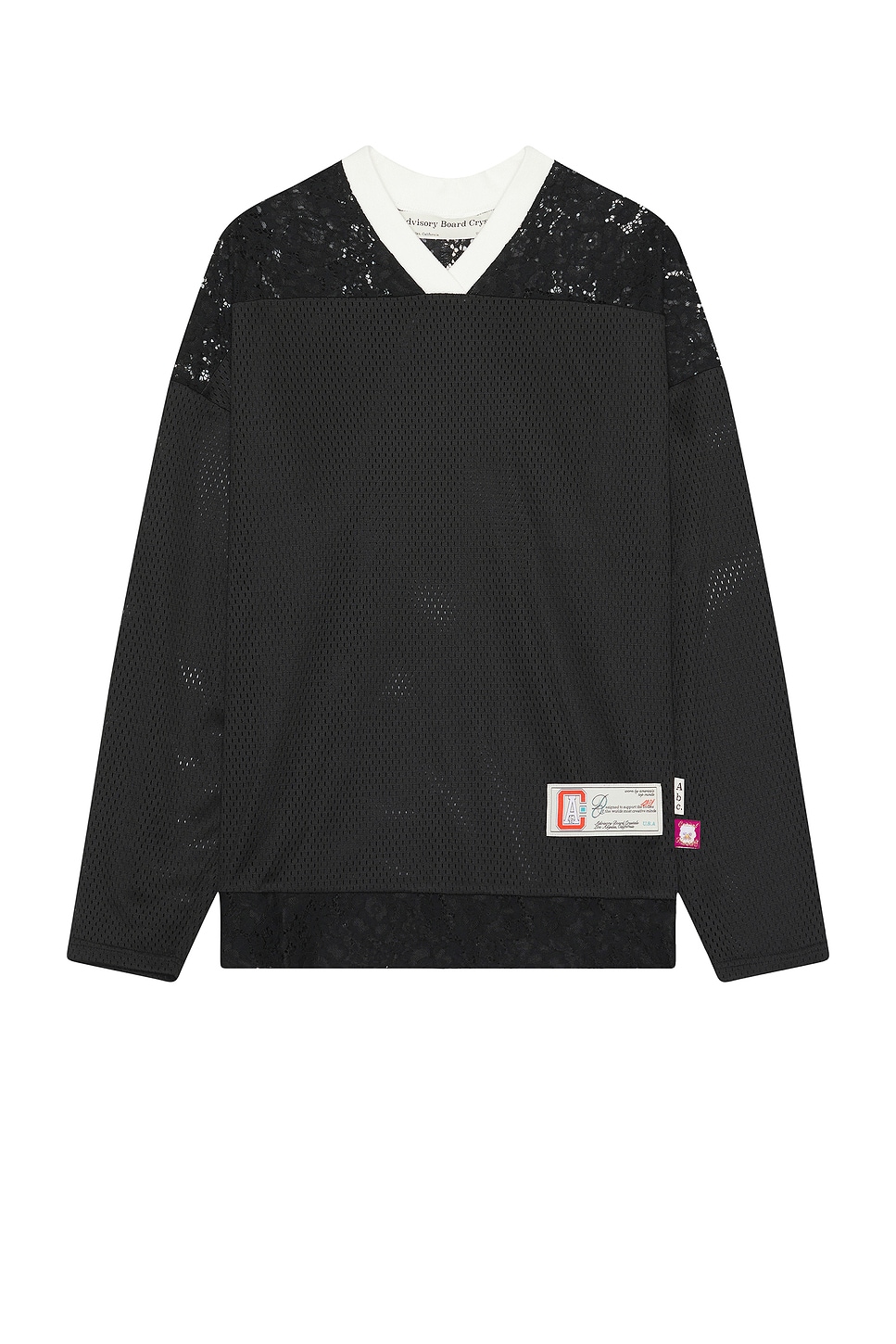 Juxtaposition Lace Mesh Hockey Shirt in Black