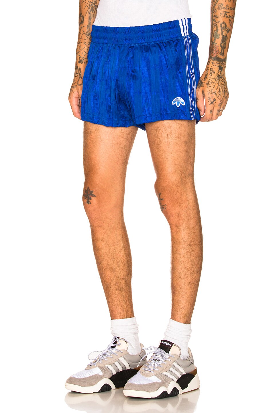 Image 1 of adidas by Alexander Wang Shorts in Blue & White