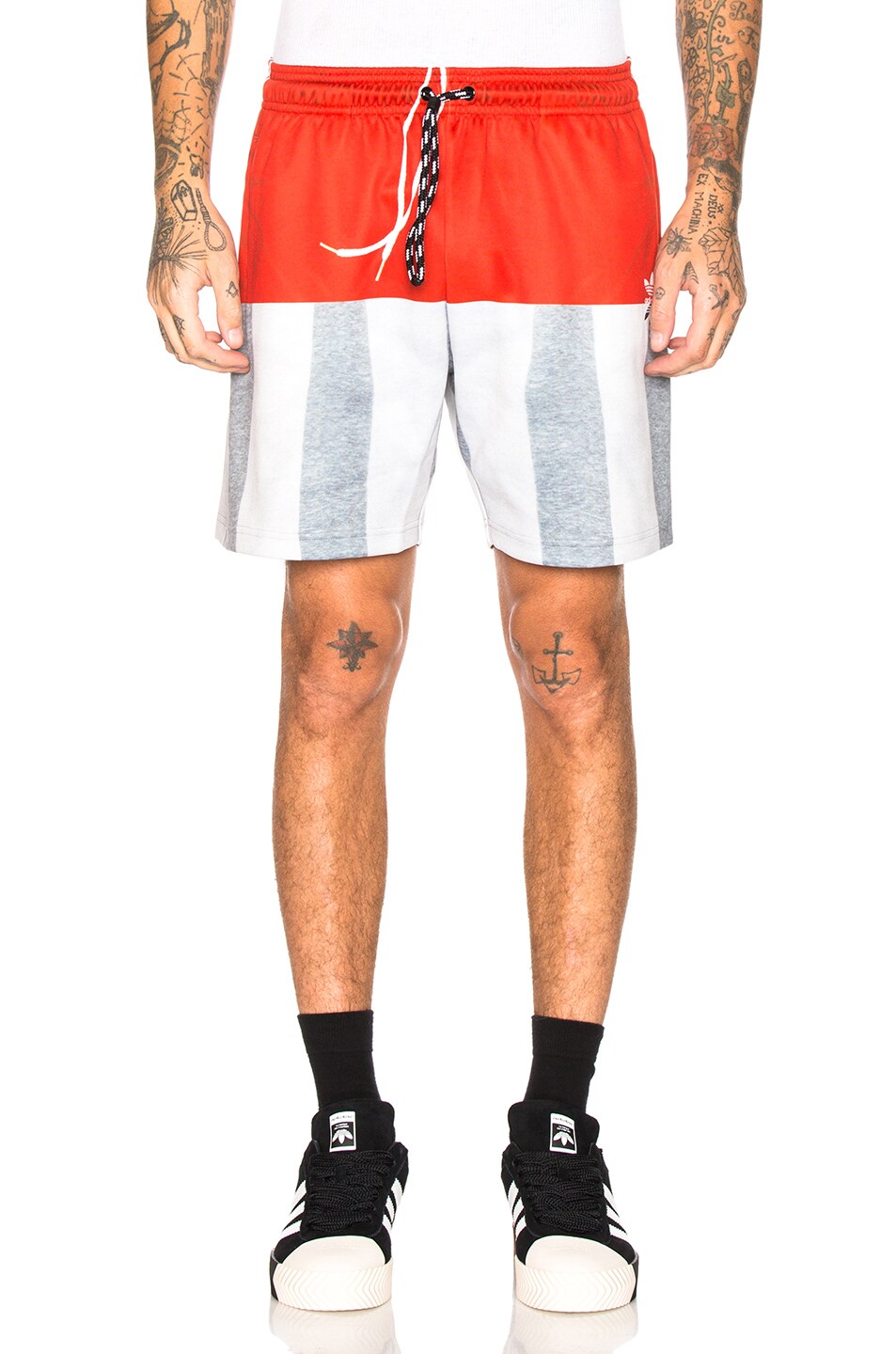 Image 1 of adidas by Alexander Wang Photocopy Shorts in Red & Grey