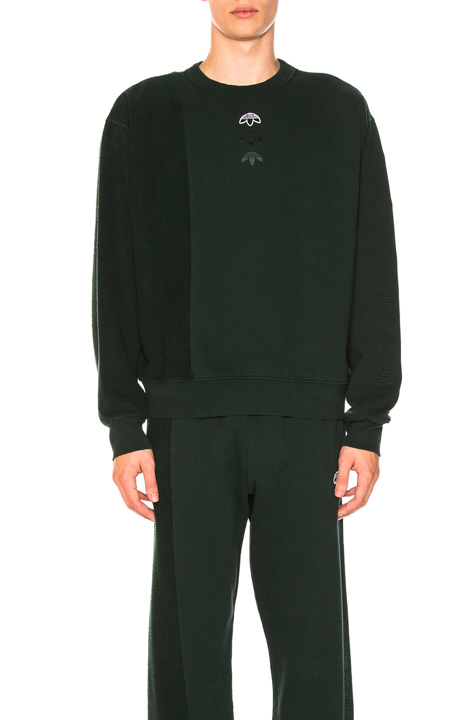 Image 1 of adidas by Alexander Wang In Out Crew II in Green Night