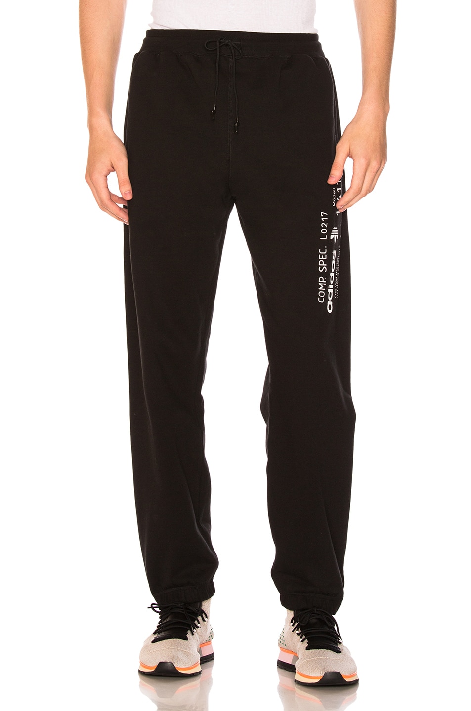 Image 1 of adidas by Alexander Wang Graphic Joggers in Black