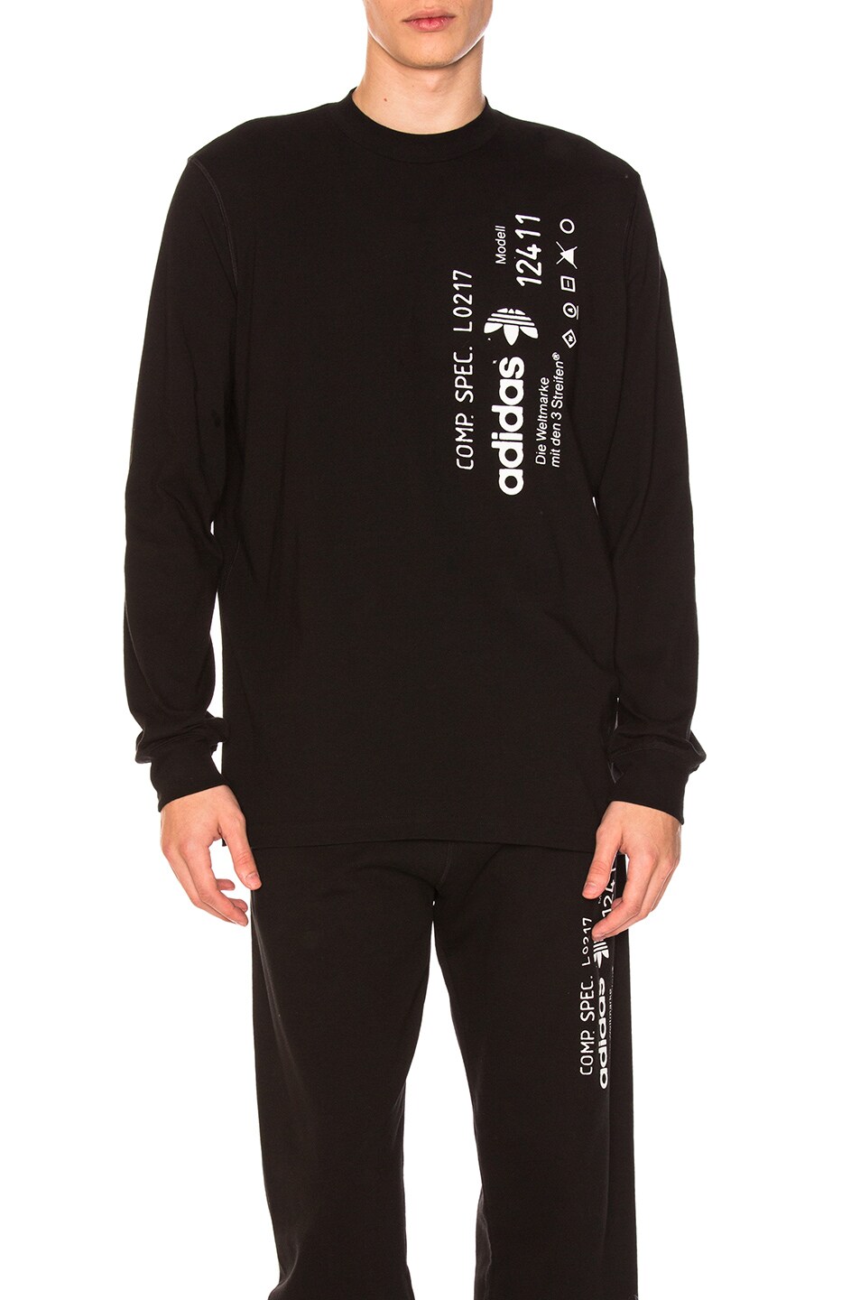 Image 1 of adidas by Alexander Wang Graphic Long Sleeve in Black