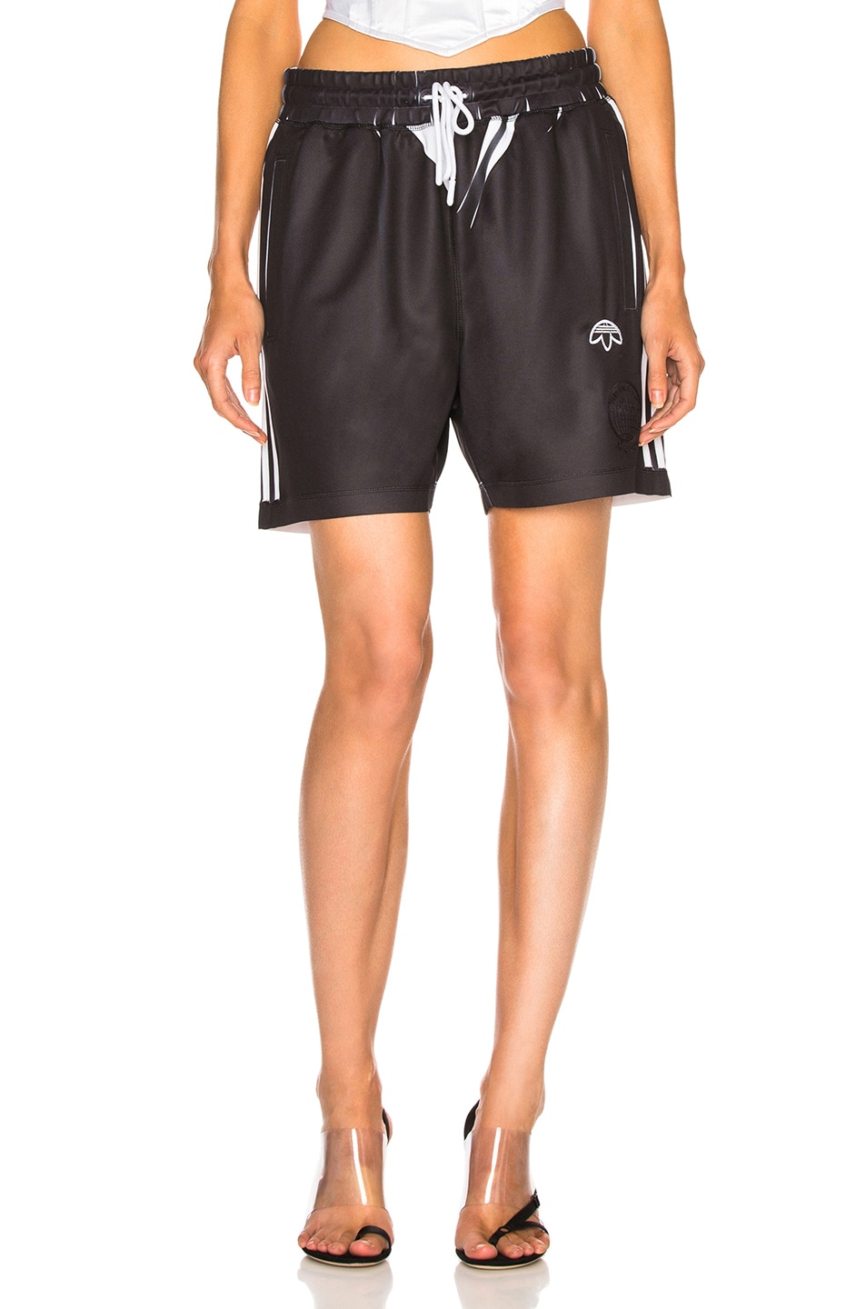 Image 1 of adidas by Alexander Wang Track Shorts in Black & White