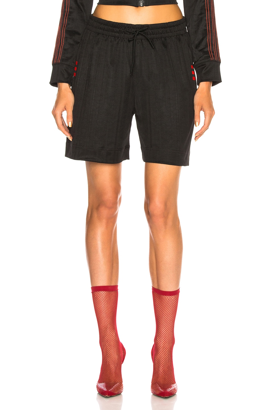 Image 1 of adidas by Alexander Wang Soccer Short in Black & Core Red