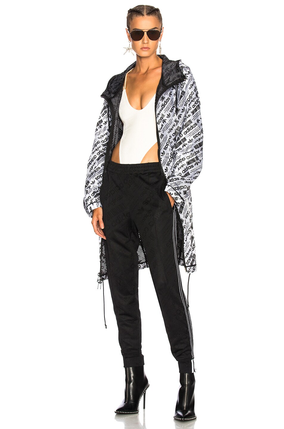Image 1 of adidas by Alexander Wang Reversible Parka Jacket in Black & White