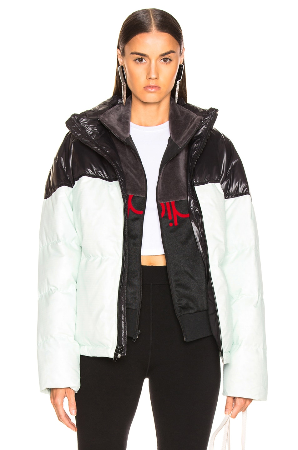 Image 1 of adidas by Alexander Wang Disjoin Puffer Jacket in Clear Mint & Black