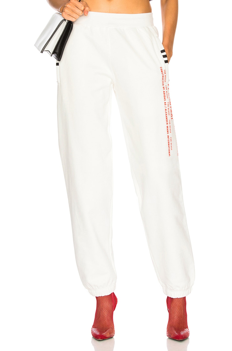 Image 1 of adidas by Alexander Wang Graphic Jogger in Core White, Borang & Black