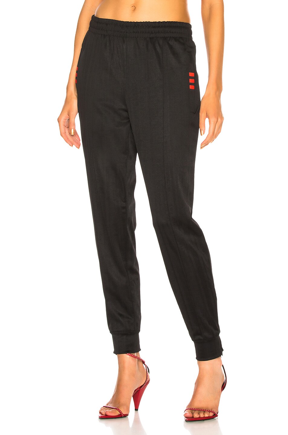 Image 1 of adidas by Alexander Wang Track Pant in Black & Core Red
