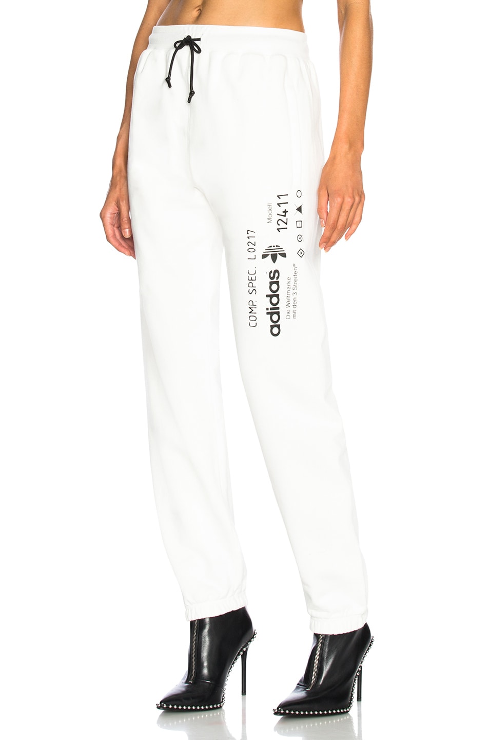 Image 1 of adidas by Alexander Wang Graphic Joggers in Core White