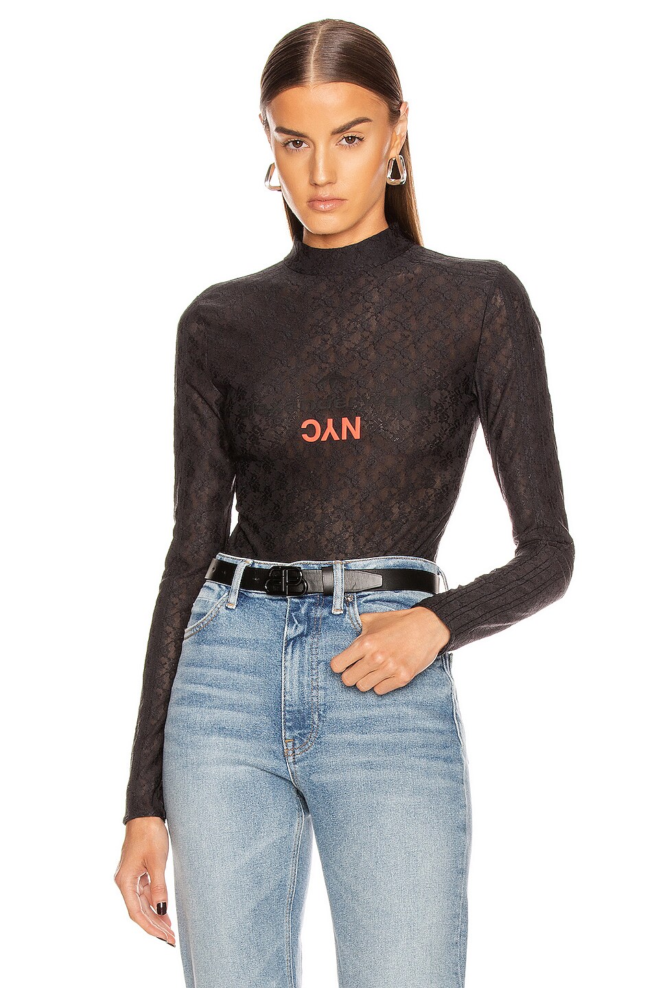 Image 1 of adidas by Alexander Wang Lace Bodysuit in Black