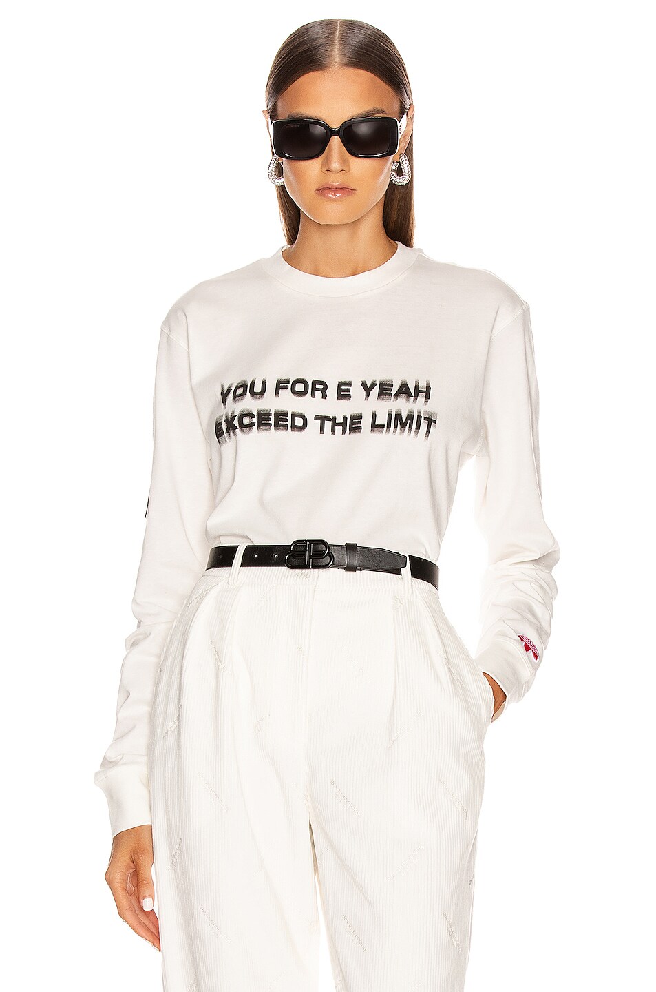 Image 1 of adidas by Alexander Wang Flex2Club Long Sleeve Tee in Core White