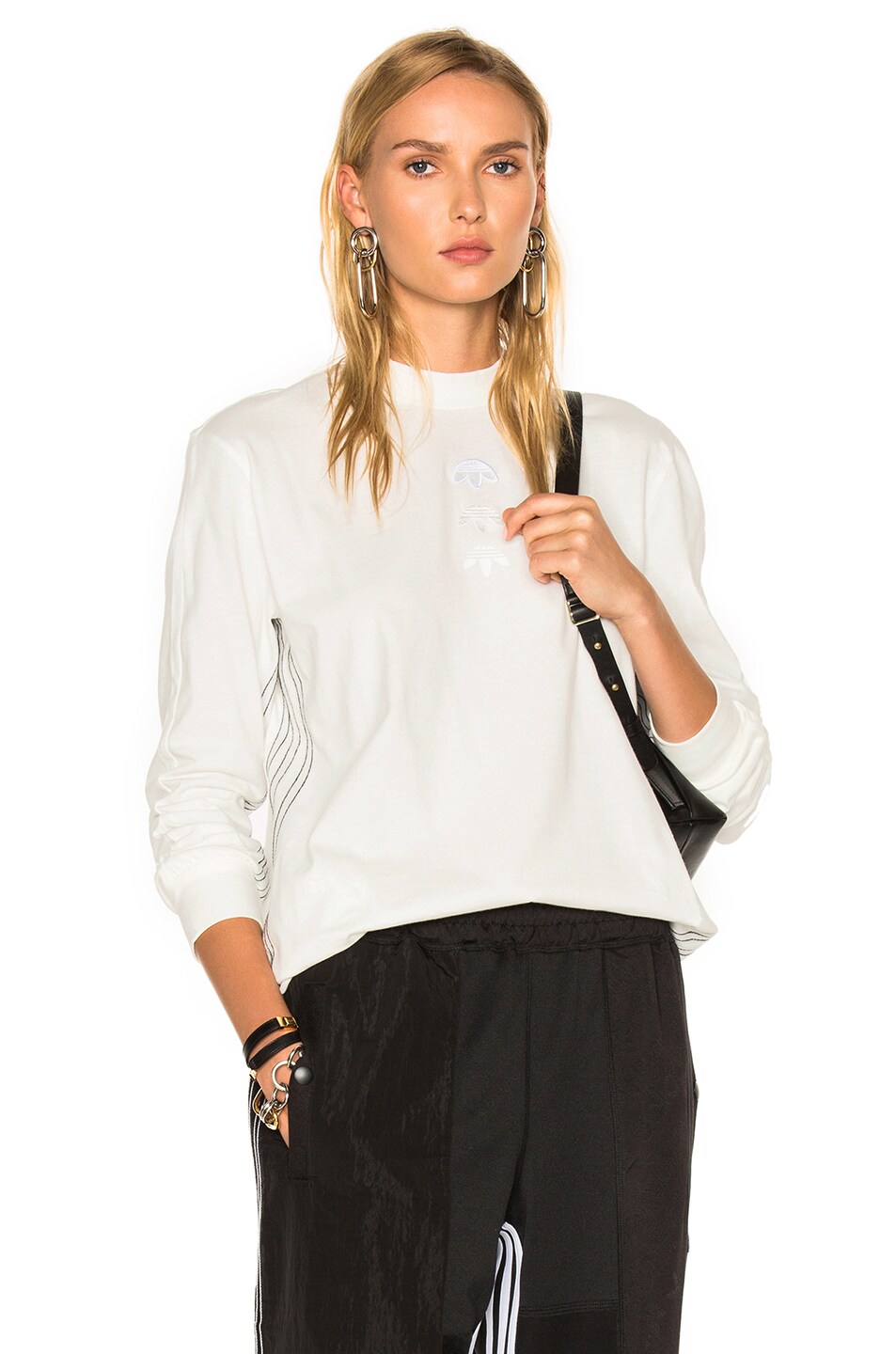 Image 1 of adidas by Alexander Wang Logo Long Sleeve in Core White
