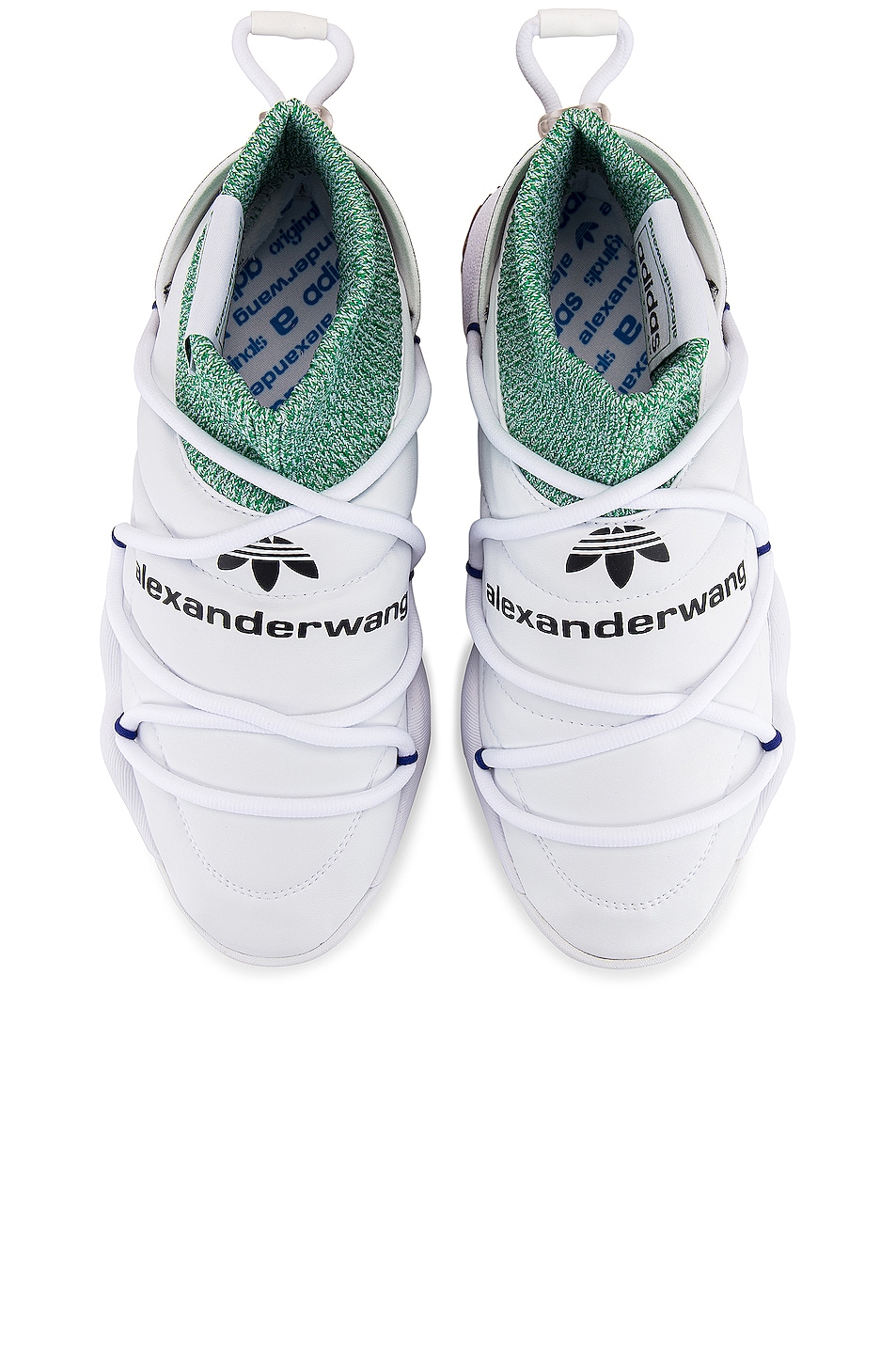 Image 1 of adidas by Alexander Wang AW Puff Trainer Sneakers in FTW White, Core Black & Crime Ink Blue